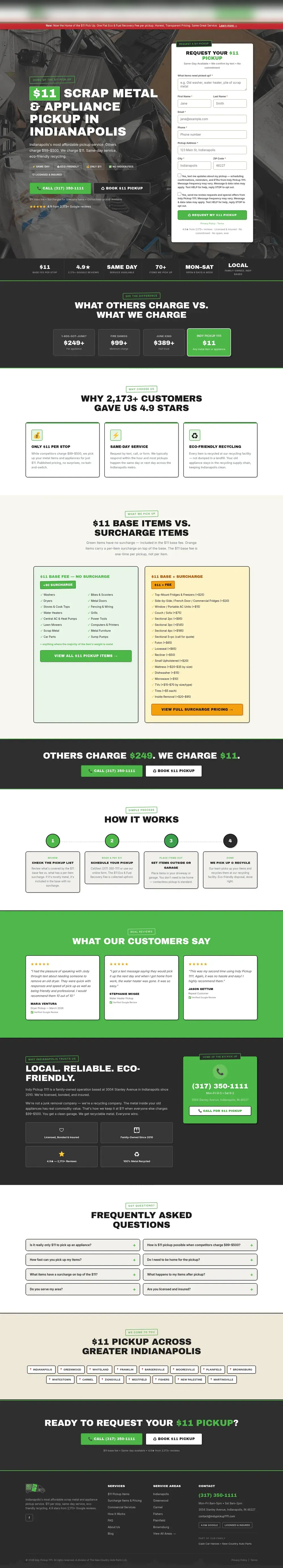 Junk Removal & Hauling website built by Black & White Digital