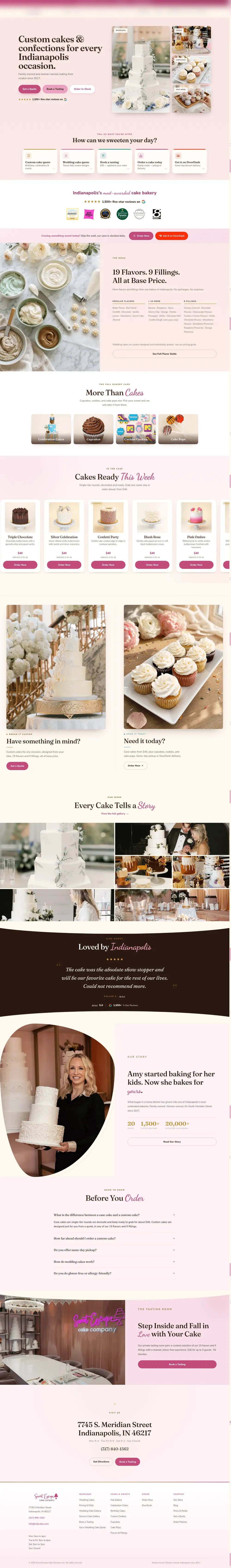Bakery · Custom Cakes website built by Black & White Digital