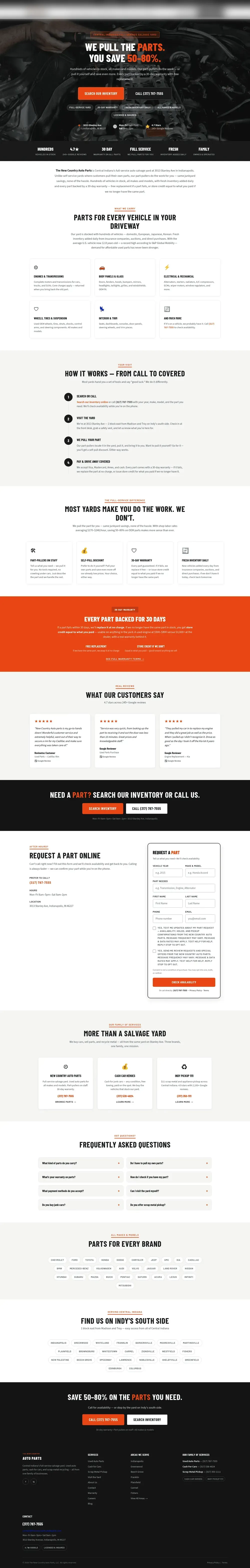 Auto Parts · Salvage website built by Black & White Digital